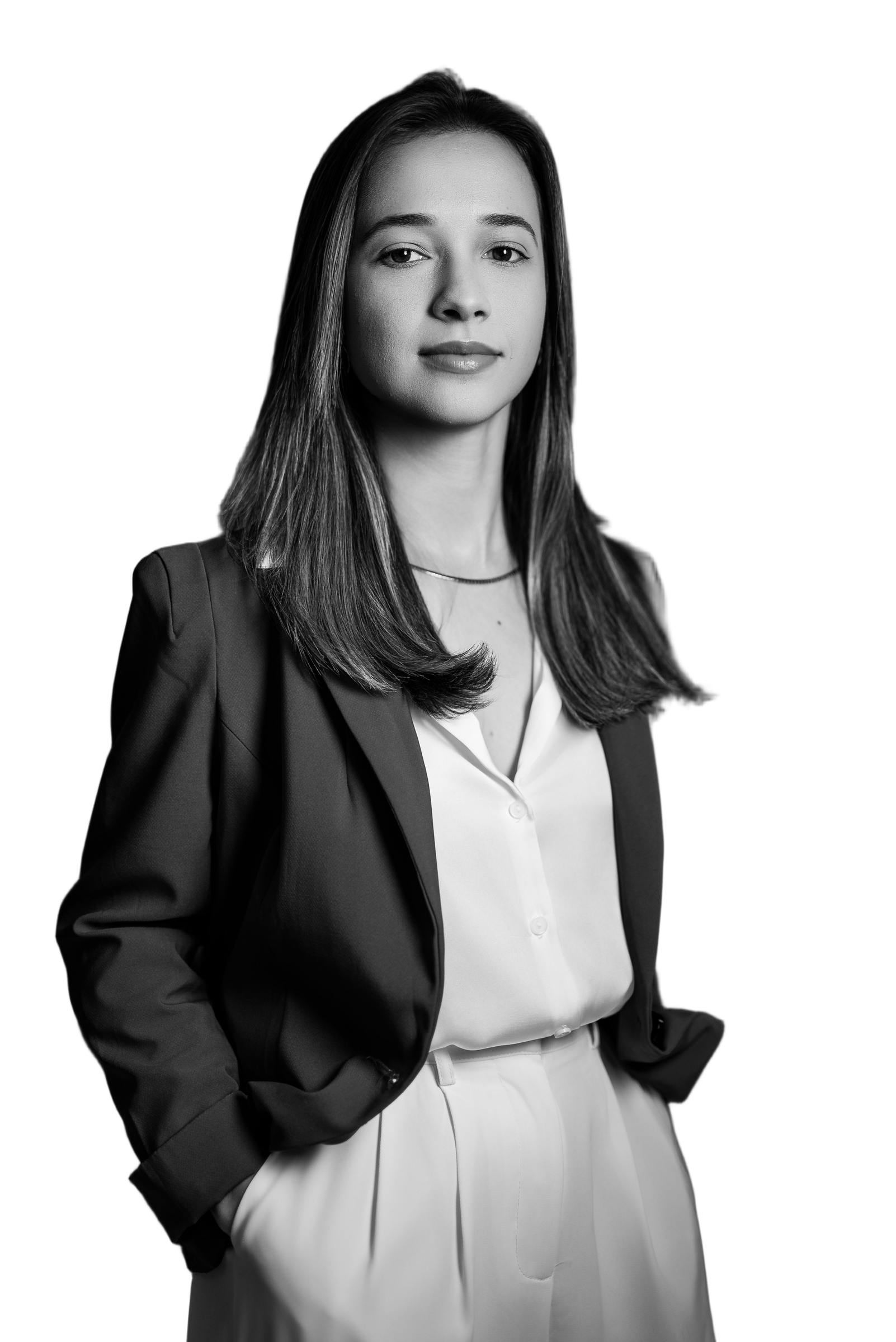 Retrato de Valéria Rosario, advogada, de blazer